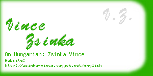 vince zsinka business card